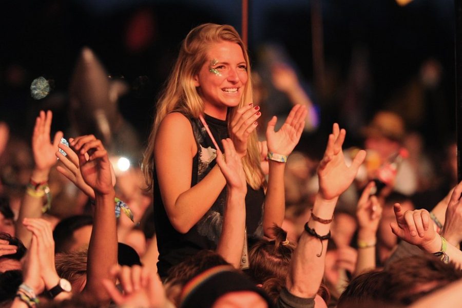 The crowd watch as Mumford & Sons perform on the Pyramid Stage at the Glastonbury 2013 Festival of Contemporary Performing Arts at Worthy Farm, Somerset.